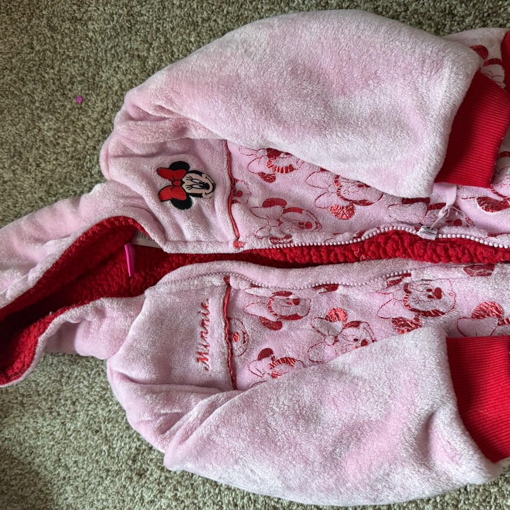 Disney Pink and Red Minnie Mouse Puffer Jacket